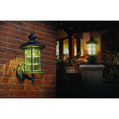Hampton Aluminum Solar Lamp - Black 2-Pack