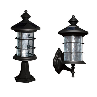 Hampton Aluminum Solar Lamp - Black 2-Pack