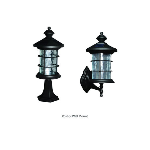 Hampton Aluminum Solar Lamp - Black 2-Pack