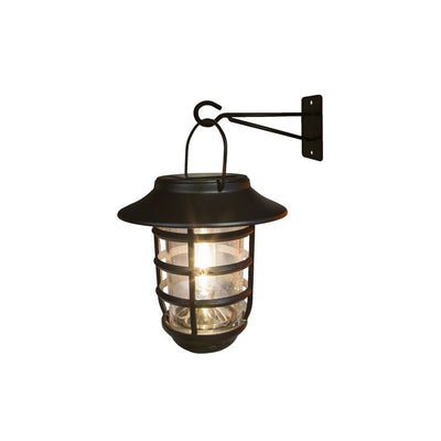 Nottingham Aluminum Solar Hanging Coach Light - Black 2-Pack