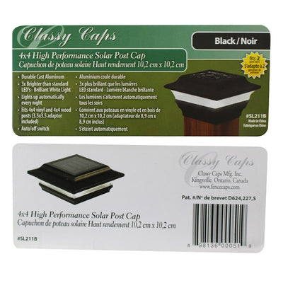 Imperial 4" x 4" Aluminum Solar Post Cap - Black - OPEN BOX