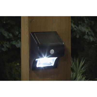 Solar Motion-Sensor Deck and Wall Light 2-Pack