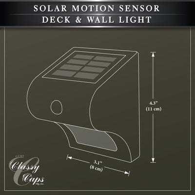 Solar Motion-Sensor Deck and Wall Light 2-Pack