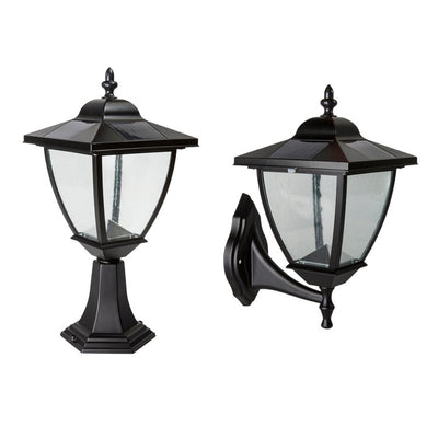 Elegante Aluminum Solar Lamp - Black 2-Pack