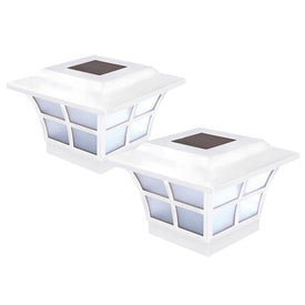 Prestige 4" x 4" PVC Solar Post Cap - White
