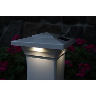 Windsor 4" x 4" PVC Solar Post Cap - White 2-Pack