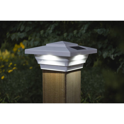 Windsor 4" x 4" PVC Solar Post Cap - White 2-Pack