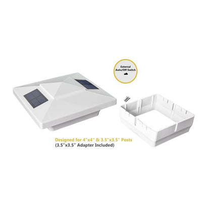 Windsor 4" x 4" PVC Solar Post Cap - White 2-Pack