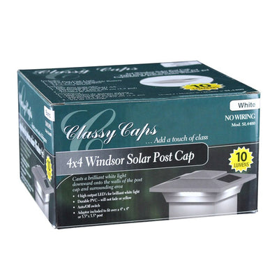 Windsor 4" x 4" PVC Solar Post Cap - White 2-Pack