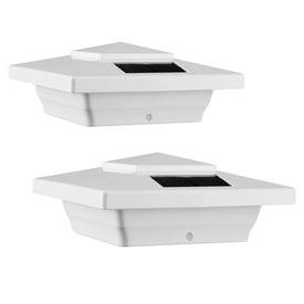 Windsor 4" x 4" PVC Solar Post Cap - White 2-Pack