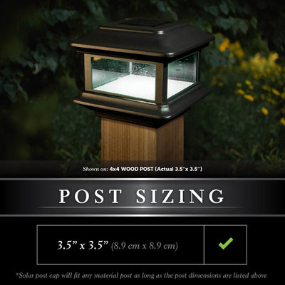 Colonial 4" x 4" Aluminum Solar Post Cap - Black