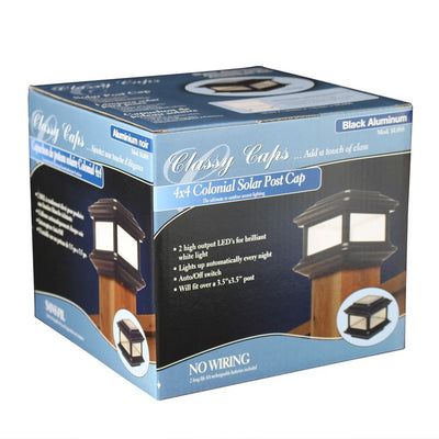 Colonial 4" x 4" Aluminum Solar Post Cap - Black