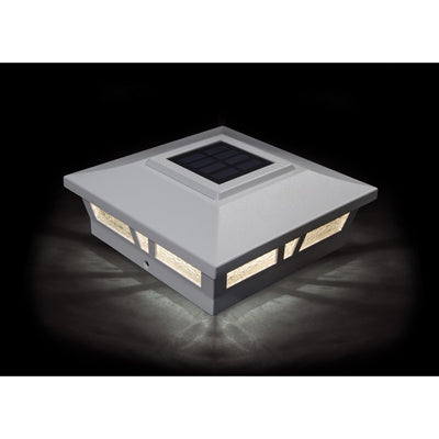 Oxford 6" x 6" Aluminum Solar Post Cap - White 2-Pack
