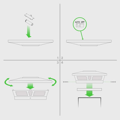 Oxford 6" x 6" Aluminum Solar Post Cap - White 2-Pack