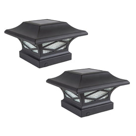 Kingsbridge Dual Lighted Solar Post Cap - Black 2-Pack