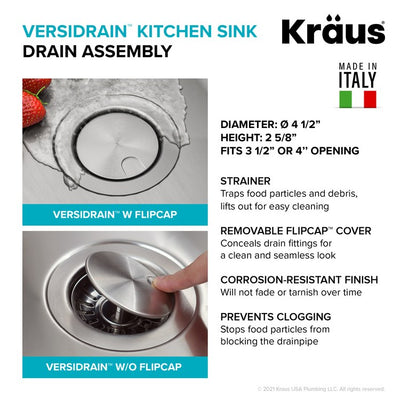 KRAUS Dex 32" Undermount 16 Gauge Stainless Steel Single Bowl Kitchen Sink