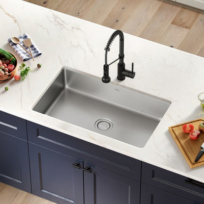 KRAUS Dex 32" Undermount 16 Gauge Stainless Steel Single Bowl Kitchen Sink