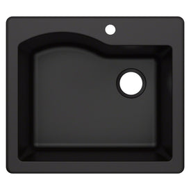 Quarza 25" Single Bowl Granite Dual-Mount Kitchen Sink