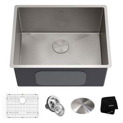 Standart Pro 24" Single Bowl 16-Gauge Stainless Steel Undermount Laundry/Utility Sink