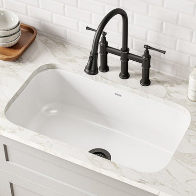 Pintura 31.5" Single Bowl 16-Gauge Enameled Steel Undermount Kitchen Sink