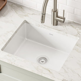 Pintura 21" Single Bowl Porcelain Enameled Steel Undermount Kitchen Sink