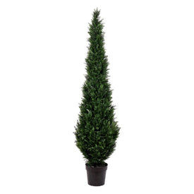 7' Artificial Potted Green Cedar Tree