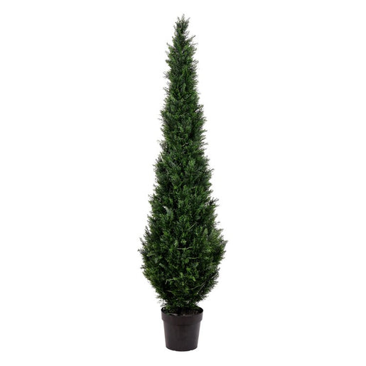 7' Artificial Potted Green Cedar Tree