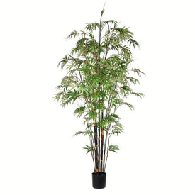 Vickerman 8' Artificial Potted Black Japanese Bamboo Tree.