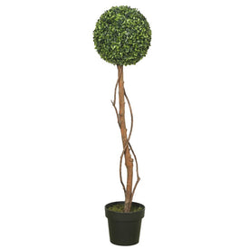 39" Artificial Green Boxwood Topiary