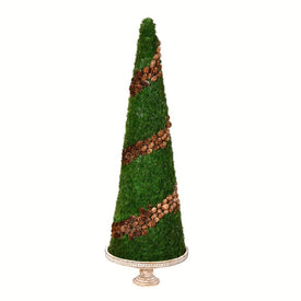 36" Artificial Cone Shape Cedar Tree with Resin Stand