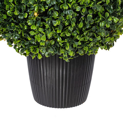 15"W x 24"H Artificial Teardrop-Shaped Boxwood Bush with LED Lights