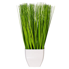 16.5" Artificial Green Potted Grass
