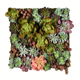 Vickerman 16.5" Artificial Multi-Colored Succulent Wall Arrangement.