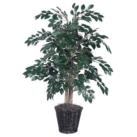 4' Artificial Sakaki Bush in Rattan Basket