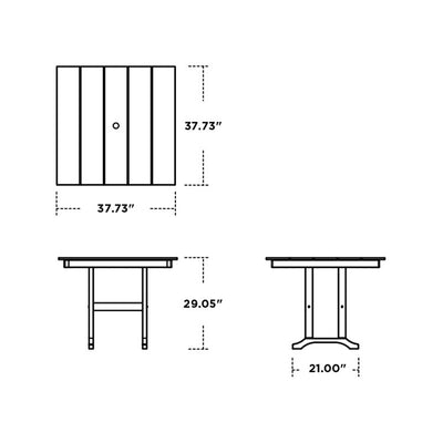 Farmhouse 37" Dining Table - Black