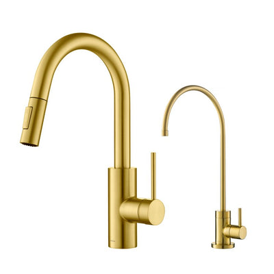 Oletto Pull Down Kitchen Faucet and Purita Water Filter Faucet Combo