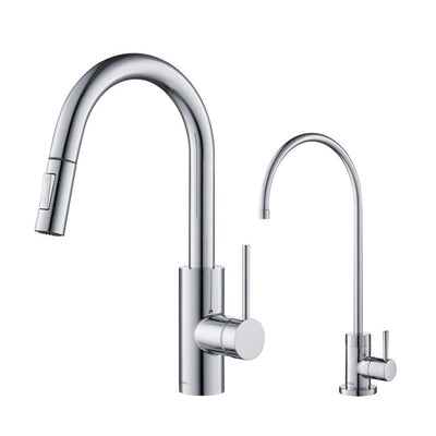 Oletto Pull Down Kitchen Faucet and Purita Water Filter Faucet Combo