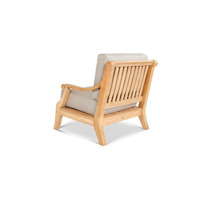 Sonoma Teak Deep Seating Outdoor Club Chair with Sunbrella Antique Beige Cushion