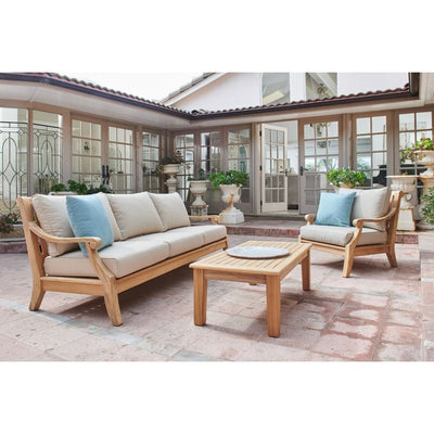 Sonoma Teak Deep Seating Outdoor Club Chair with Sunbrella Antique Beige Cushion