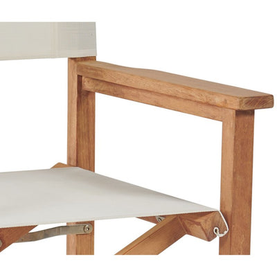 Director Teak Folding Outdoor Chair in White