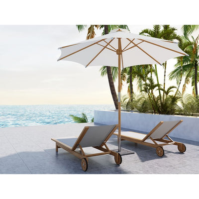 Market 118" Diameter Teak Umbrella