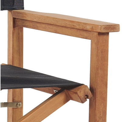 Director's Teak Folding Chair in Black