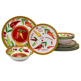 Red Hot Twelve-Piece Dinnerware Set