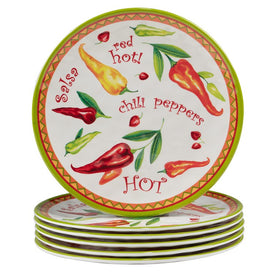 Red Hot 9" Salad Plates Set of 6