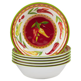 Red Hot 7.5" x 2" All-Purpose Bowls Set of 6