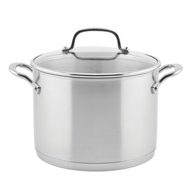 3-Ply Base Stainless Steel 8-Quart Stockpot with Measuring Marks and Lid