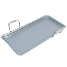 Induction 21 19" x 9.5" Tri-Ply Stainless Steel Griddle with Ceramic Nonstick Coating