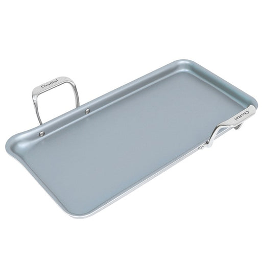 Induction 21 19" x 9.5" Tri-Ply Stainless Steel Griddle with Ceramic Nonstick Coating