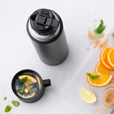 Thermo 33.8 oz/1 liter Beverage Bottle - Matte Black