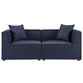 Saybrook Outdoor Patio Upholstered Two-Piece Sectional Sofa Loveseat